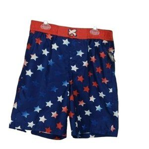 Revolution Boys Americana Patriotic Star Blue Red White Swim Shorts‎ Trunks XL